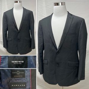 Men's Combatant Gentleman Charcoal Gray 2-Button Double Vented 42R Blazer Jacket